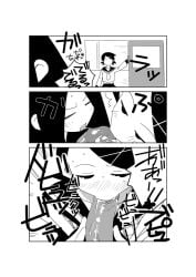 1boy2girls 1girls 2010s 2011 2girls blowjob blush_lines closed_eyes female female_focus fuura_kafuka half-closed_eyes japanese_female japanese_text komori_kiri male noukyou_gyuunyuu oral oral_sex panel panels penis saliva saliva_on_penis sayonara_zetsubou_sensei seifuku serafuku sex sloppy sloppy_blowjob source_request translation_request