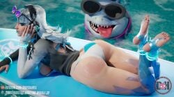1girls 3d 3d_(artwork) big_ass digitalhell female female_focus jeff_the_land_shark luna_snow luna_snow_(cool_summer) luna_snow_(marvel_rivals) marvel marvel_rivals surfboard swimsuit thick_thighs