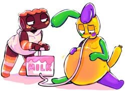 2boys belly belly_bulge belly_expansion belly_inflation cosmo_(dandy's_world) dandy's_world dandys_world fat feederism forced_inflation fully_clothed gay inflated_belly inflation inflation_fetish inside_view looey_(dandy's_world) milk naked naked_male shiny smug smug_face ticklesyourfeet tube two_boys
