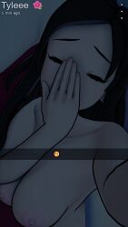 avatar_the_last_airbender breakwater_ridge christmas christmas_outfit comic dialogue dirty_talk female female_focus koikatsu recording selfie slutty_costume snapchat story taking_picture ty_lee