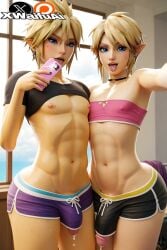 2boys 3d ai_generated ass blonde_hair cloud_strife crop_top femboy femboy_only final_fantasy flat_chest flat_chested gay gay_male gay_sex huge_ass lifting_shirt link link_(breath_of_the_wild) link_(tears_of_the_kingdom) looking_at_viewer male male_only nintendo selfie sexy sissification sissy square_enix thick_thighs video_games xwaifuai