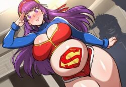 ai_generated athena_asamiya crossover dc dc_comics domination female from_behind good_end king_of_fighters king_of_fighters_xv pregnant psycho_soldier snk superman the_king_of_fighters