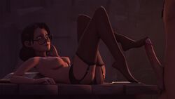 3d breasts game glasses miss_pauling office office_lady oldschool secretary source_filmmaker stockings team_fortress_2 topless video_game video_games