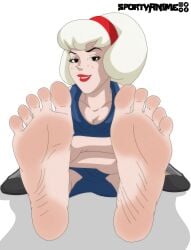 1girls archie_comics barefeet barefoot bewitching_feet blue_dress feet female_focus filmation foot_fetish foot_focus grin long_toes looking_at_viewer presenting_feet presenting_soles sabrina_spellman sabrina_the_teenage_witch seductive_grin seductive_smile simple_background sitting smiling soles solo_female sporty_anime sportyanime teasing_viewer teasing_with_feet toes white_hair witch