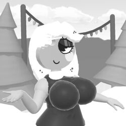 1girls 3d 3d_(artwork) 5_fingers alternate_version_available background big_breasts black_and_white black_clothing black_dress black_eyeliner black_eyes black_eyeshadow blush blushcrunch_studio bottomless bottomless_female breasts christmas christmas_lights clothed clothed_female cloud clouds cookie_humanoid dandy's_world dandys_world dress eyeliner eyeshadow female female_focus female_only ginger_(dandy's_world) gingerbread_cookie gingerbread_man grey_body high_quality humanoid long_hair looking_away missing_eye mountain nature_background nsfw_version_available one_eye pac-man_eyes pose posing posing_for_picture poster rec_room recroom self_upload sfw sfw_version shaded simple_eyes simple_face sleeveless smile smiling snow snowy_background string_lights strobe_lights syntholsoul tan_skin titties tree trees vintage_ginger white_blush white_cheeks white_hair white_makeup winter