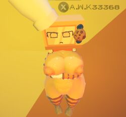 3d 3d_(artwork) angry angry_expression anthro arms_crossed awk33368_(artist) baker big_breasts big_nipples chef_hat cookieware_(die_of_death) die_of_death_(roblox) huge_breasts looking_down mommy naked naked_female nude puffy_nipples rec_room recroom robot robot_girl screen_face tall taller_female thick tv tv_head upset