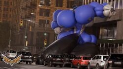1boy 3d 3d_(artwork) 3d_model 3d_render balls_on_floor big_nipples blue_body car city cock_on_floor delta-tango giant_male hyper hyper_balls hyper_chest hyper_muscles hyper_penis hyper_testicles leaning_on_object male male_breasts male_only muscular muscular_abs muscular_arms muscular_legs muscular_male muscular_thighs robot skinny_waist solo zepho