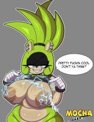 cross_samax electricity electricity_manipulation electrostimulation erect_nipples huge_areolae huge_breasts pierced_nipples sharp_teeth sonic_(series) sparks surge_the_tenrec wide_hips