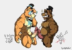 2025 2boys 2male abs anthro anthro_focus anthro_only bear digital_drawing_(artwork) digital_media_(artwork) duo duo_focus erect_penis erection five_nights_at_freddy's five_nights_at_freddy's:_security_breach foxy_(fnaf) freddy_(fnaf) glamrock_freddy_(fnaf) glans humanoid_genitalia humanoid_penis male male/male male_anthro male_focus male_only mammal mammal_humanoid montgomery_gator_(fnaf) muscles muscular muscular_male nosebleed pecs pectorals penis_rubbing_against_penis penis_size_difference precum precum_drip scottgames steel_wool_studios ursid ursid_humanoid