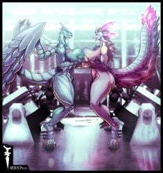 anal aquatic_dragon ass big_breasts big_butt big_tail breasts capcom dnp101 dragon duo female hand_holding hi_res huge_breasts huge_tail jewish_mythology leviathan leviathan_(mh) machine marine mizutsune monster_hunter mythological_creature mythological_marine mythological_scalie mythology pink_body scalie shape_shifter tail tails_(disambiguation) thick_thighs wings
