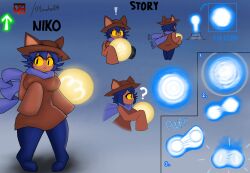 1girls 2balls 2d animal_humanoid anthro anthro_female artist_name artist_request ass balls beam big_butt blue blue_hair blue_orb butt_smother clothing curious duo evolving features felid_humanoid feline feline_humanoid female form_fitting hat headgear headwear light_bulb long_sleeves long_sleeves_hood niko niko_(oneshot) oneshot orb overcoat parts poof question_mark questioning_tone scarf steps tagme the_comp_(wtah) whiskers wtah_(artist)