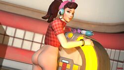 1girls 3d alternate_costume ass brown_hair butt cruiser_d.va d.va durabo female female_only overwatch solo