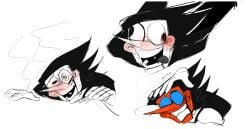 ahe_gao ahegao_face blissed_out blue_screen_of_death blushing_profusely dazed deltarune glitching googly_eyes male_focus out_of_breath red_face spamton spamton_g_spamton tongue_out