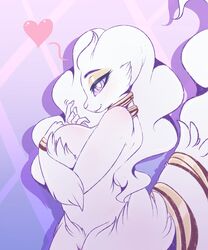 1girls 2019 alternate_color anthro big_breasts breasts dragon female fur furry half-closed_eyes heart large_ass large_breasts legendary_pokémon nintendo nude pokémon_(species) pokemon pokemon_bw pussy reshiram seirva shiny_pokemon shiny_reshiram simple_background solo thick_thighs video_games white_fur wide_hips