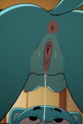 ai_generated gumball_watterson justsomebuddy mother_and_child mother_and_son nicole_watterson pussy_juice_drip the_amazing_world_of_gumball