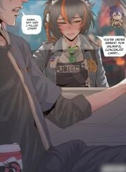 1boy 1girls animated assertive_female belle_(zenless_zone_zero) big_breasts big_penis breasts bulge car_interior cock_hungry deepthroat dialogue dominant_female erection erection_under_clothes fellatio female huge_cock_reaction pants_down penis penis_awe plushie police policewoman ponytail secret_comics short_hair shorter_than_30_seconds sound text uncensored video voice_acted voice_acted_comic wise_(zenless_zone_zero) zenless_zone_zero zergbrush zhu_yuan