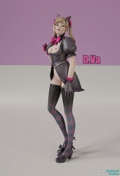 black cat d.va from overwatch by woojfiero3d