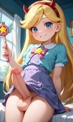 ai ai_generated big_balls big_penis blonde_hair blue_eyes futanari star_butterfly star_vs_the_forces_of_evil