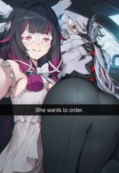 2026 2girls ai ai_generated arlecchino_(genshin_impact) ass big_ass black_hair clothed clothing color colored columbina_(genshin_impact) digital_media_(artwork) esthelmanga female female_only fully_clothed genshin_impact hair hi_res hoyoverse light-skinned_female light_skin long_hair looking_at_viewer looking_back meme meme_reference mihoyo multicolored_hair pink_eyes purple_hair red_eyes reference_image she_wants_to_order smile thick_thighs thighs video_game_character video_games white_hair