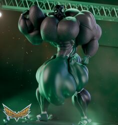 1boy 3d 3d_(artwork) 3d_model 3d_render angry_eyes black_bodysuit bodysuit delta-tango drone drone_drive_(deltatango) flexing flexing_bicep foggy full_body fully_clothed gas_mask hyper hyper_balls hyper_bulge hyper_chest hyper_muscles hyper_penis hyper_testicles looking_at_self male male_breasts male_only muscular muscular_abs muscular_arms muscular_legs muscular_male muscular_thighs solo solo_focus standing