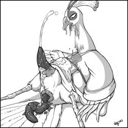 anthro cum lord_shen male_focus male_penetrating peafowl penis scat wet