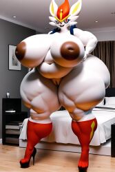3d ai_generated ass bbw belly big_ass big_belly big_breasts breasts bunny cinderace dark_nipples fat_ass fat_belly fat_breasts gigantic_ass gigantic_belly gigantic_breasts high_heels hotel hotel_room huge_ass huge_belly huge_breasts hunkbsaa inverted_nipples massive_ass massive_breasts nintendo nipples overweight overweight_female pokemon pokemon_(species) rabbit ssbbw