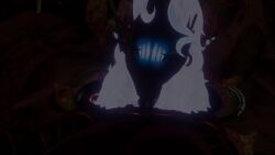 big_breasts black_legwear blue_body ember_(warframe) ember_heirloom_(warframe) fire_hair headpat highres pierced_nipples pov primebooba salta-3488 thick_thighs video vrchat warframe