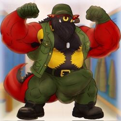 amideo anthro armpit_fetish armpit_hair armpit_tuft army army_clothing army_hat army_outfit army_uniform balls_outline barazoku beard bedroom_eyes belly_hair belt biceps big_muscles big_pecs black_armpit_hair black_beard black_belt black_body black_boots black_chest_hair black_clothing black_facial_hair black_footwear black_fur black_hair black_mustache black_scales body_hair boots bottomwear bulge bulge_focus chest_hair clothing cocky cocky_grin combat_boots detailed_bulge dog_tags dominant dominant_anthro dominant_male dragon ear_piercing erection erection_under_clothing erection_under_pants facial_hair facial_piercing fist flexing flexing_bicep flexing_both_biceps flexing_muscles flexing_pecs flirting flirting_look flirting_with_viewer footwear fur general_(rank) genital_outline gloves gold_(metal) gold_ear_piercing gold_jewelry gold_nose_ring green_bottomwear green_clothing green_gloves green_handwear green_hat green_headwear green_pants green_topwear green_vest grin grinning_at_viewer hair handwear happy_trail hat headgear headwear hi_res imminent_sex inviting inviting_to_sex inviting_viewer jewelry locker locker_bench locker_room locker_room_sex male male_only manly mature_anthro mature_male military military_cap military_clothing military_gloves military_hat military_pants military_uniform military_vest moustache multicolored_body multicolored_fur muscular muscular_anthro muscular_arms muscular_male muscular_thighs mythological_creature mythological_scalie mythology narrowed_eyes nipples nose_piercing nose_ring offering_sex offering_to_viewer pants pecs penis_outline piercing pipe pipe_in_mouth pose presenting presenting_body presenting_bulge presenting_pecs raised_arms raised_fist raised_hand red_body red_scales reptile ring_piercing scales scalie seducing_viewer seductive shoes showing_off_muscles smile smiling_at_viewer smirk smirking_at_viewer smoking smoking_pipe soldier solo standing tail tenting thick_arms thick_thighs topwear tusks uniform vest warrior wide_stance yellow_body yellow_scales