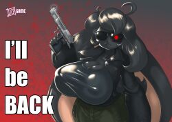 big_breasts black_fur bunny_ears bunny_girl bunny_tail do!_games female furry furry_female furry_only gun huge_breasts parody pillow_shading terminator yin_(do!_game)