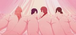 4girls artist_request ass big_ass chainsaw_man completely_nude completely_nude_female higashiyama_kobeni kobeni_higashiyama makima_(chainsaw_man) power_(chainsaw_man) reze_(chainsaw_man) tagme