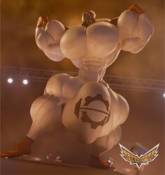 1boy 3d 3d_(artwork) 3d_model 3d_render bodysuit delta-tango drone_drive_(deltatango) flexing flexing_bicep fog foggy full_body fully_clothed gas_mask hyper_balls hyper_bulge hyper_muscles hyper_penis hyper_testicles looking_at_self male male_only muscular muscular_abs muscular_arms muscular_legs muscular_male muscular_thighs solo solo_focus