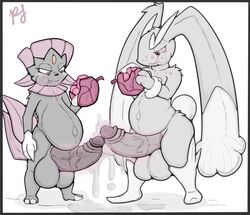 2boys 3_fingers anthro big_belly big_ears chubby claws distended_belly duo eating excessive_precum fangs feet food frottage fruit furry furry_only gay half-closed_eyes huge_penis huge_testicles humanoid_penis hyper hyper_penis hyper_testicles interspecies lagomorph leaking long_ears looking_down lopunny male male_lopunny male_only medial_ring messy nintendo no_humans overweight overweight_male penis pfh pokémon_(species) pokemon pokemon_(species) pokemon_dppt precum red_eyes red_sclera smile testicles text thick_thighs veins veiny_penis video_games watermark weavile wet wide_hips yaoi