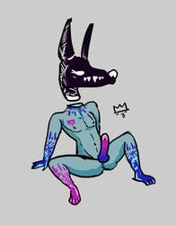 alebrije animal_genitalia animal_humanoid animal_penis balls beast canine coyote danny98 doberman doggy_style furry gay male nude original original_character penis pose seductive xoloitzcuintli