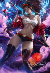 akali from k/da series by sakimichan