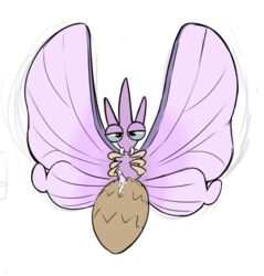 10s 2019 animal_genitalia animal_penis arthropod blue_eyes cum erection feral hi_res insect_wings insects ishoka lepidopteran male nintendo penis pokémon_(species) pokemon simple_background solo venomoth video_games white_background wings