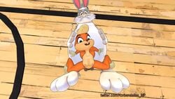 1boy 3d animated anthro basketball_court big_chungus breasts bunny ducktape ducktapeani furry furry_only gymnasium inflated inflated_belly korbendallas lola_bunny looney_tunes male meme nipples penis rabbit space_jam video