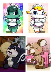 animal_crossing anthro blaire_(animal_crossing) margie_(animal_crossing) melba_(animal_crossing) nintendo opal_(animal_crossing) straight_hair ten_nekosupi tom_nook