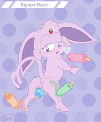 ass back_view color eeveelution espeon female female_only food forehead_jewel fur furry furry_ass nintendo pokemon pokemon_(species) popsicle popsicle_in_pussy popsicle_insertion psyredtails pussy solo vulva