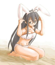 bra breasts glasses kasuga_yukihito large_breasts mahou_sensei_negima! panties saotome_haruna tagme