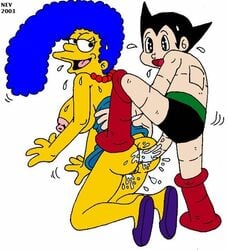 2003 anal ass astro_boy breasts cheating clothes color crossover cum eastern_and_western_character female human insertion interspecies male marge_simpson nev nipples penis robot sex straight tagme the_simpsons