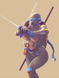 1girls blackchain_(rennes) bo_staff female katana ninja_turtles:_the_next_mutation nunchaku sai_(weapon) smooth_skin sword tagme teenage_mutant_ninja_turtles turtle venus_de_milo weapon