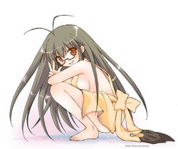 breasts clothing glasses looking_at_viewer mahou_sensei_negima! medium_breasts mizutama saotome_haruna tagme toes