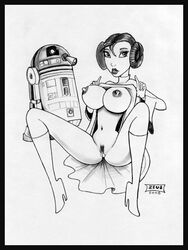 2006 a_new_hope black_and_white princess_leia_organa r2-d2 star_wars zeus(artist)