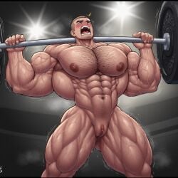 1cuntboy ai_generated bara buff cuntboy cuntboy_focus cuntboy_only futasarepeak_(artist) muscles muscular muscular_cuntboy self_upload solo solo_focus strong