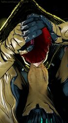 big_penis deepthroat fellatio forced huge_cock operator_(warframe) oral red_hair rhino_(warframe) teen teenager video_games warframe warframe_captura_adventures warframetenno