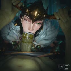 3d blowjob blowjob_face cum_in_mouth fellatio hulk_(marvel_rivals) lady_loki lady_loki_(marvel_rivals) lipstick_mark lipstick_on_penis loki_(marvel) marvel marvel_comics marvel_rivals rule_63 yakenaris
