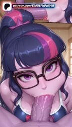 1boy 1girl 1girls 2026 :>= ai_generated artist_name blowjob blowjob_face blurry_background blush boobs breasts bust chest cleavage cock dick electroworld fellatio friendship_is_magic glasses hetero hi_res high_quality high_resolution highres licking licking_penis long_hair looking_at_viewer multicolored_hair my_little_pony one-piece_swimsuit oral oral_sex patreon patreon_username penis purple_eyes saliva solo_focus stable_diffusion sucking sweat swimsuit tinted_eyewear tits tongue twilight_sparkle_(mlp) uncensored watermark