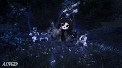 16:9 3d_(artwork) absurd_res altfurr anthro ass big_breasts black_body black_hair bodily_fluids bone breasts canid canine digital_media_(artwork) female forest forest_background fur genital_fluids genitals group hair hi_res huge_filesize human mal0 male male/female malo mammal nature nature_background nipples nude plant reaching_out reaching_towards_viewer scp-1471 scp-1471-a scp-1471-a_(da.nilkaz) scp_foundation skull skull_head tail tree widescreen