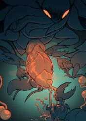 1boy 3girls abdomen_tail blue_background bug bug_boy bug_girl bukkake cock_worship collaborative_fellatio corruption covered_in_cum cum cum_in_face cum_in_hands cum_in_mouth cum_on_body cum_on_upper_body fellatio flat_chest foursome furry furry_female furry_male furry_only glowing_cum glowing_eyes glowing_genitalia glowing_penis hexxx hollow_knight hollow_knight_(franchise) horns huge_cock incest incest_(lore) incestuous_(lore) infected infection insect_girl insect_humanoid insects large_male larger_male_smaller_female licking licking_penis mantis mantis_lord multiple multiple_females multiple_girls multiple_poses on_hands_and_knees on_knees orange_cum orange_eyes segmented segmented_arms segmented_body segmented_legs segmented_penis segmented_tongue sickle sickle_claw simple_background smaller_female smaller_female_larger_male teamwork the_infection_(hollow_knight) traitor_lord worshiping_cock zex_hexxx