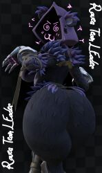 3d 3d_(artwork) anaroth ass_focus big_ass big_breasts bubble_ass bubble_butt curvaceous curvy curvy_figure fortnite hourglass_figure hourglass_figured_female palmtreerothic raven_team_leader spiral_eyes thick_thighs